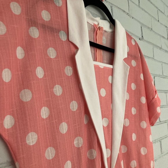 1980’s Peachy Pink Polka Dot Dress - Picture 6 of 6